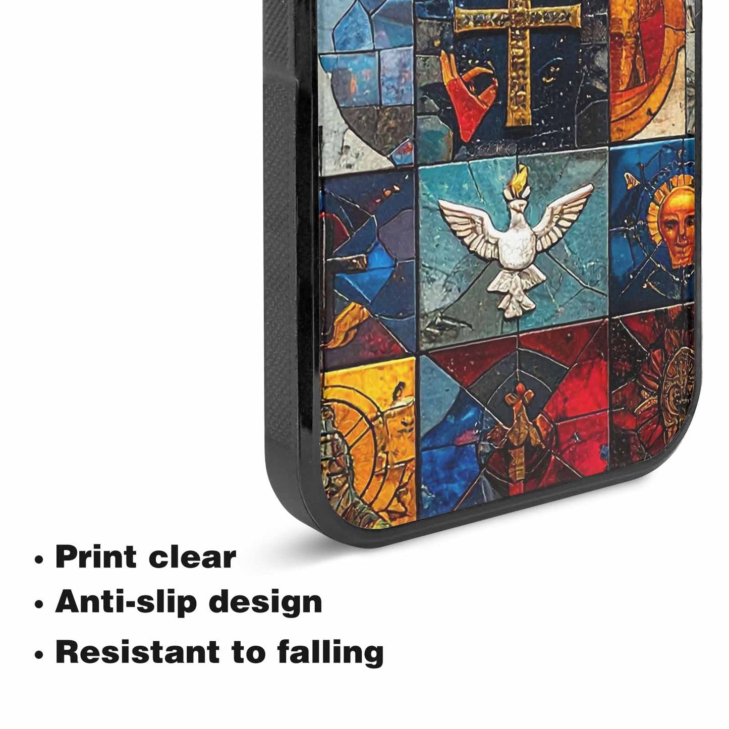 iPhone 15 Plus Case — Jesus Face Small Cross And Faith, Personalized Phone Case