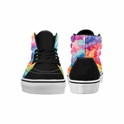 MEN'S Tie Dye Swirls Tie High Top Canvas Wallpaper Art Custom Sneakers
