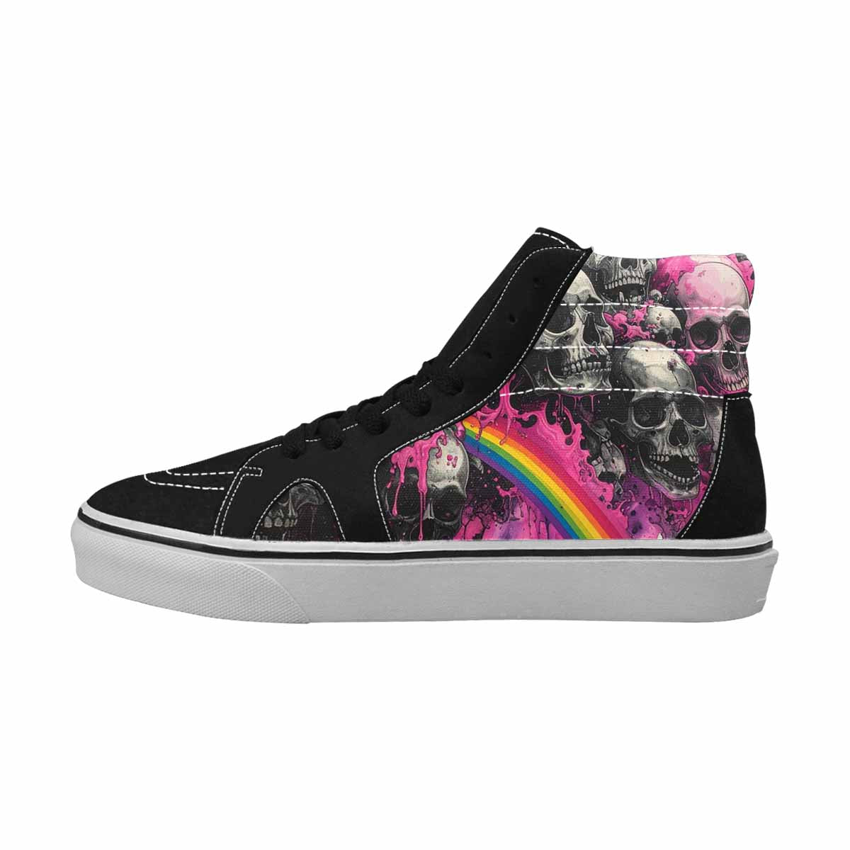MEN'S Rainbow From Skull S High Top Canvas Wallpaper Art Sneakers