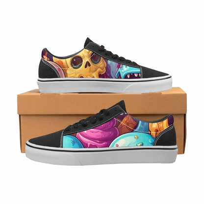 WOMEN'S Ice Cream Monsters  Lace-Up Canvas Kaleidoscope Custom Sneakers