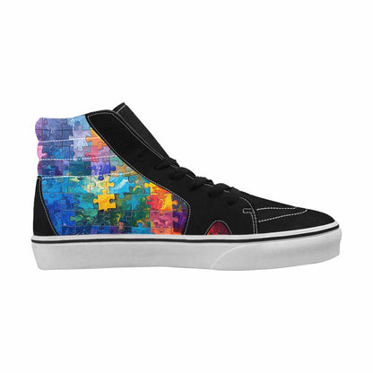 MEN'S Autism Puzzle Pieces High Top Canvas Cottagecore Sneakers