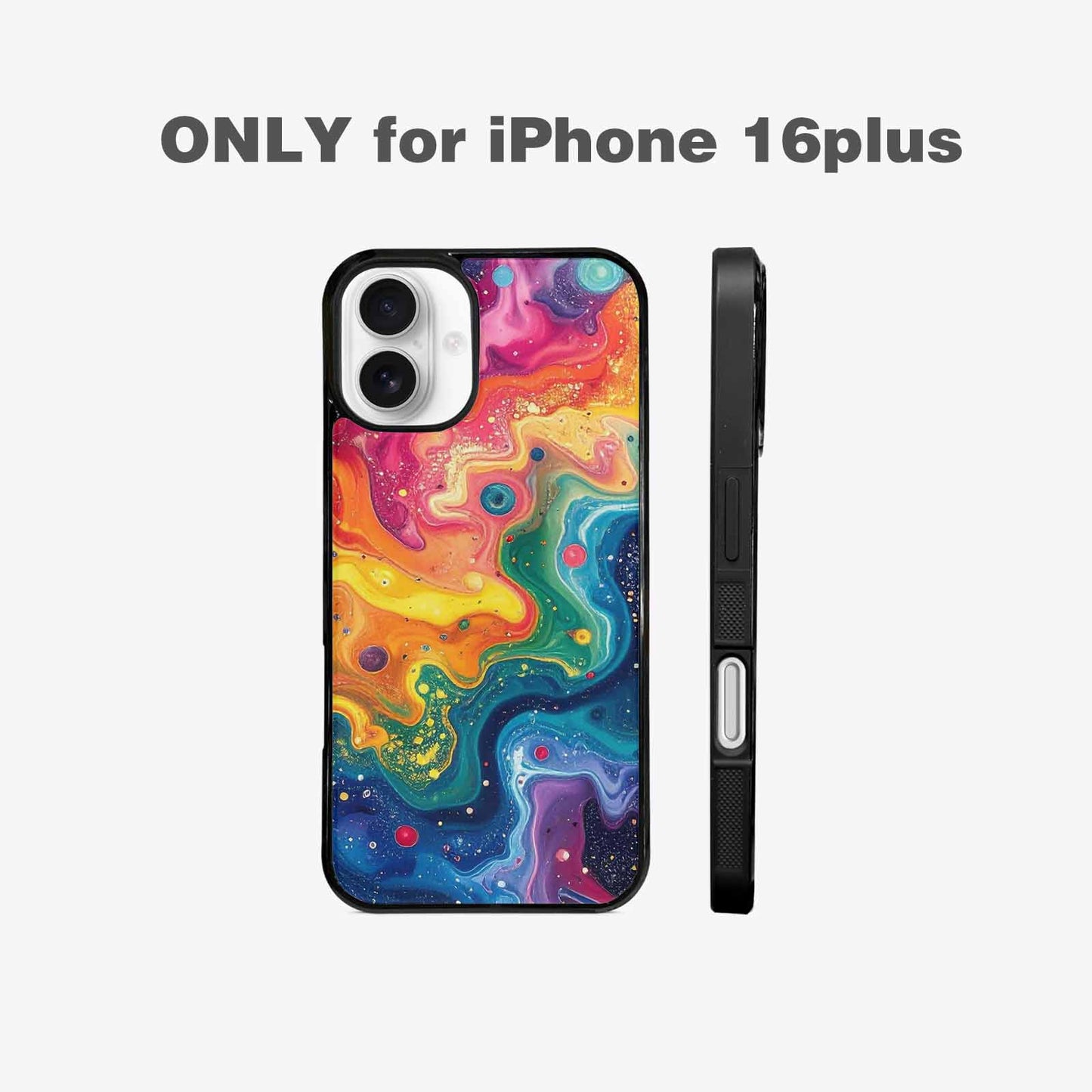 iPhone 16 Plus Case — Galaxy Art Colorful Cosmic Dust Small, Custom Made Phone Cover