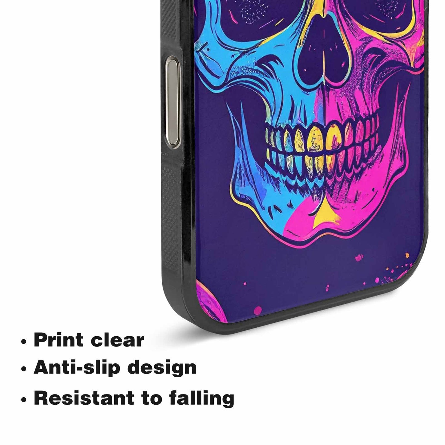 iPhone 16 Pro Max Case — Pride Flag Skulls Seamless Pattern Vibrant, Custom Phone Case