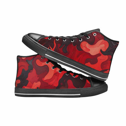 WOMEN'S Military Camouflage Blotch High Top Canvas Surreal Custom Sneakers