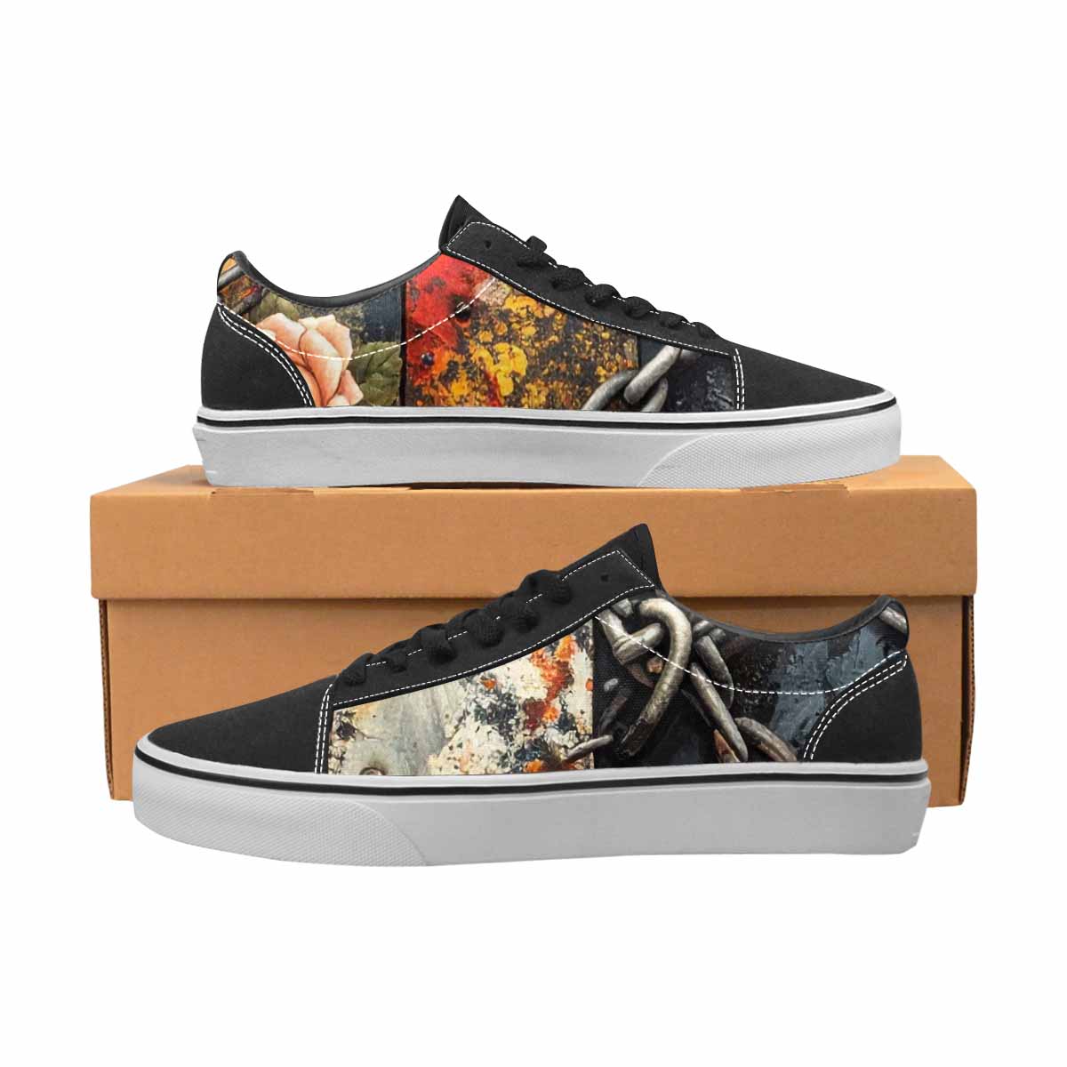 MEN'S Barbed Wire Chain Canvas Lace-Up Dark Academia Custom Shoes