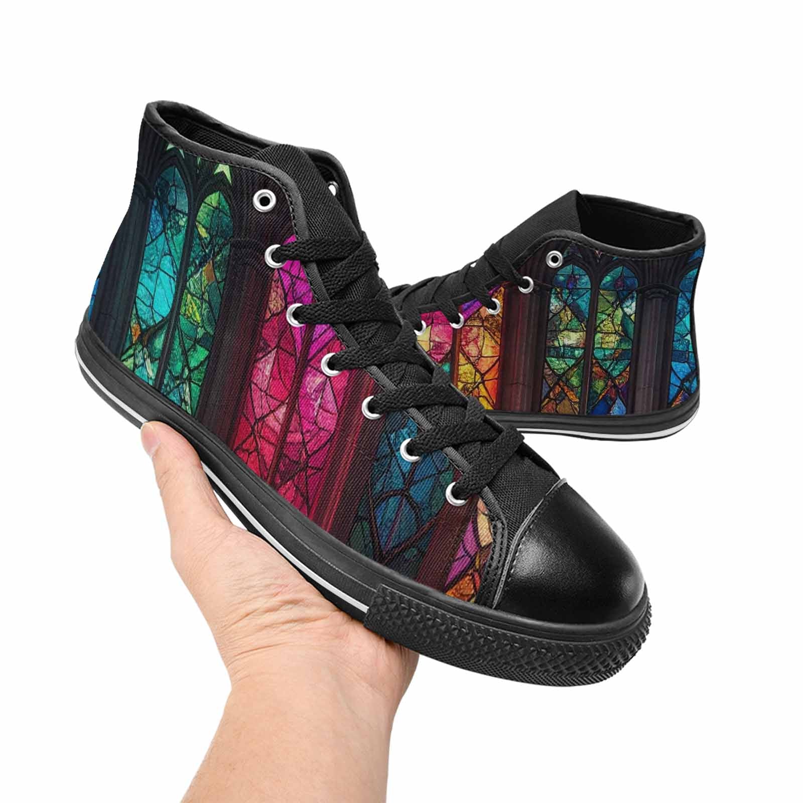 MEN'S Stained Glass Cathedral High Top Canvas Y2K Custom Sneakers