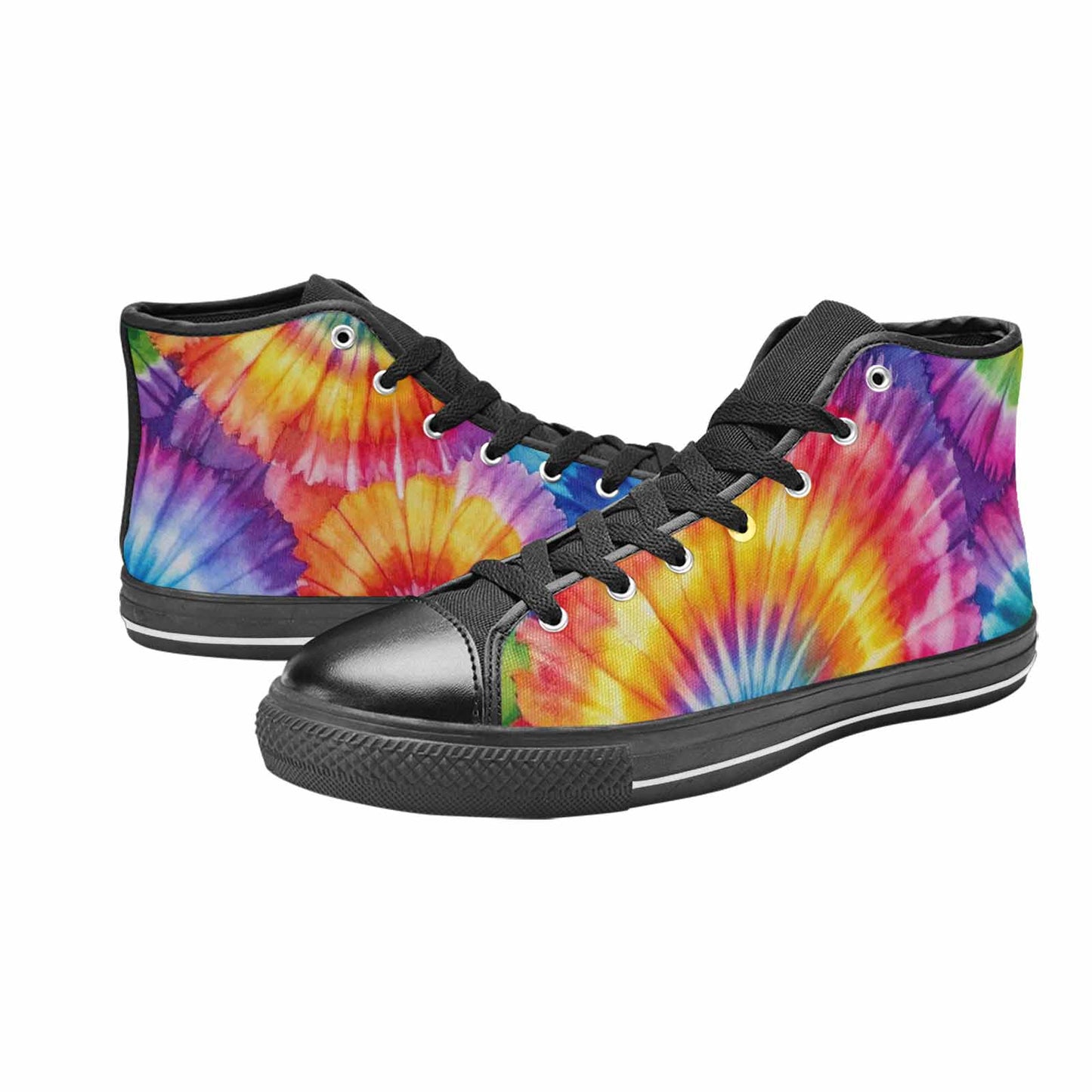 WOMEN'S Tie Dye - High Top Canvas Dark Academia Custom Shoes