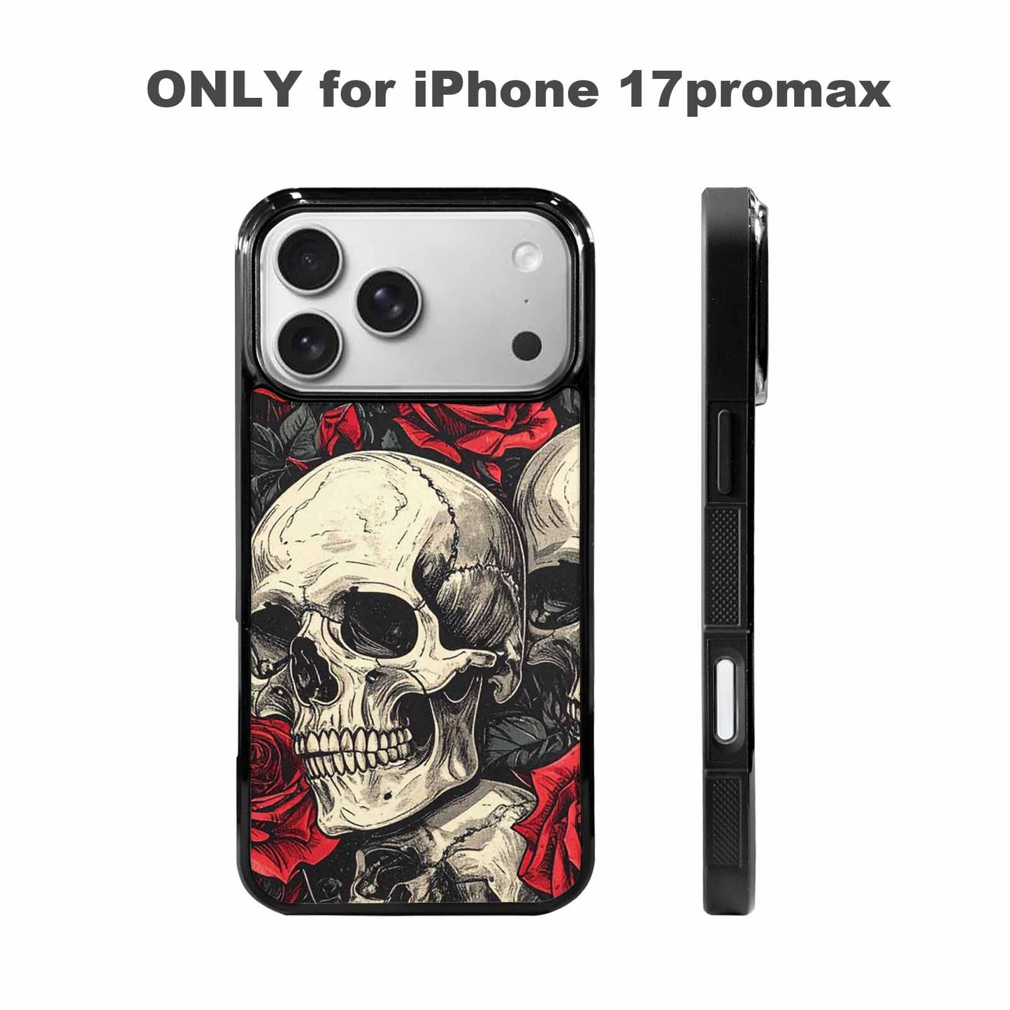 iPhone 17 Pro Max Case — Seamless Tileable Pattern Of Gothic Skulls, Custom Designed Case Cover