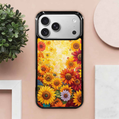 iPhone 17 Pro Max Case — Full Color Vibrant Sunflower Floral, Custom Printed Phone Case