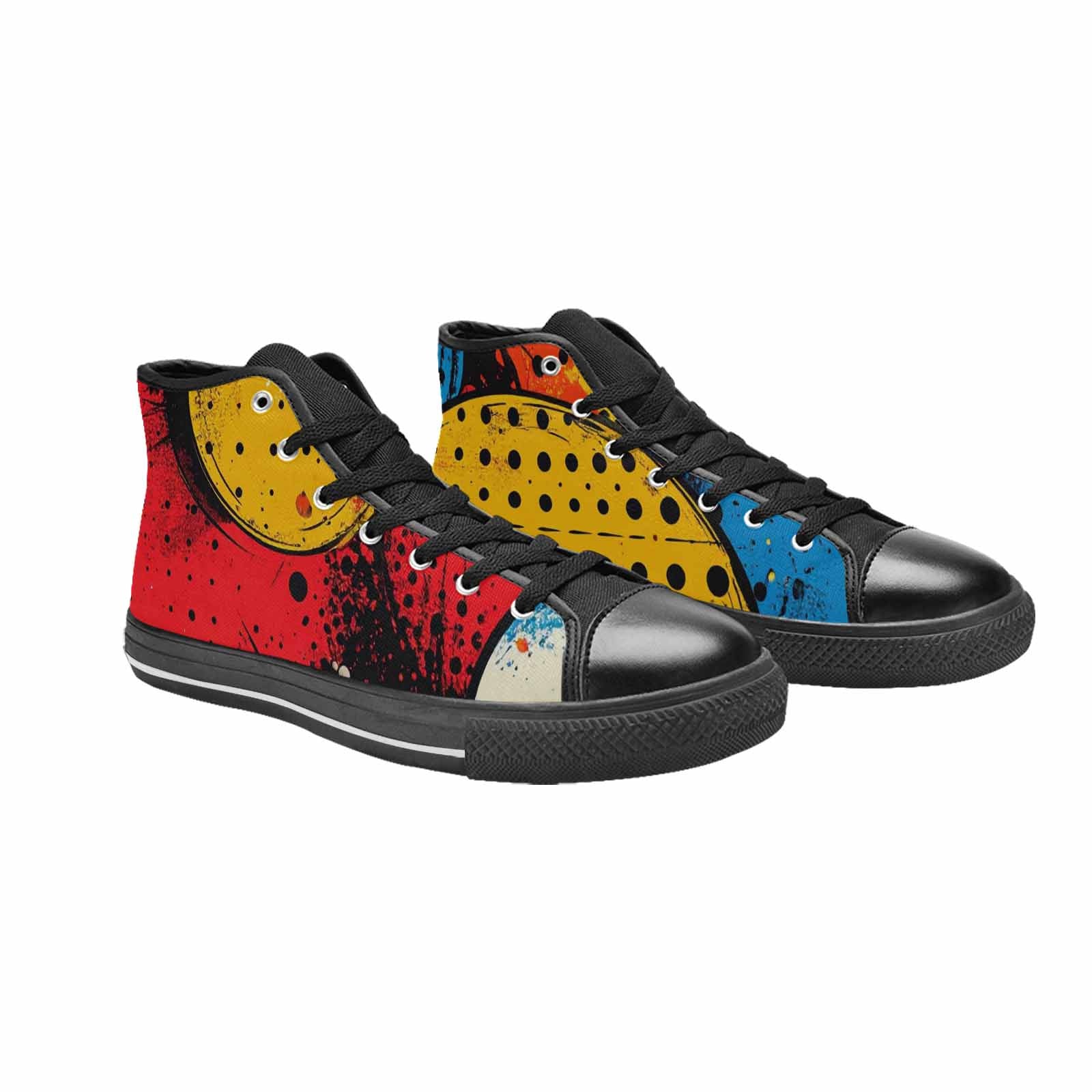 WOMEN'S Comic Book Halftone High Top Canvas Surreal Sneakers