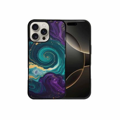 iPhone 16 Pro Max Case — Marbled Swirl Texture Blended With Galaxy, Custom Designed Case Cover