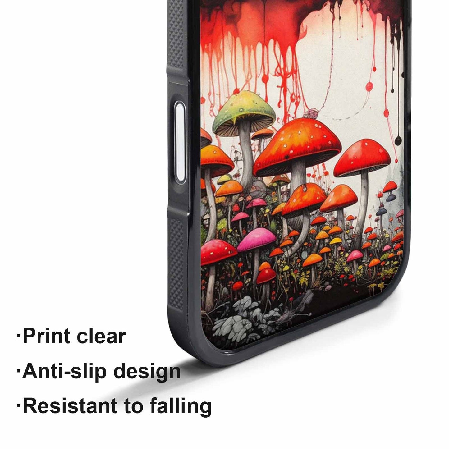 iPhone 17 Pro Case — Black Red Ink Rainbow Drip Original, Custom Art Phone Cover