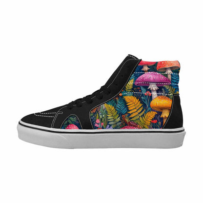 MEN'S Mushrooms  Botanical Mushrooms High Top Canvas Melting Art Sneakers