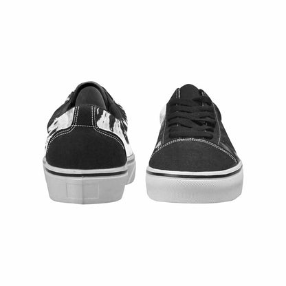 WOMEN'S Tie Dye Acid Wash Black White Canvas Lace-Up Dreamcore Custom Shoes