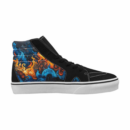 MEN'S Flame Burst High Top Canvas Neon Fantasy Custom Shoes