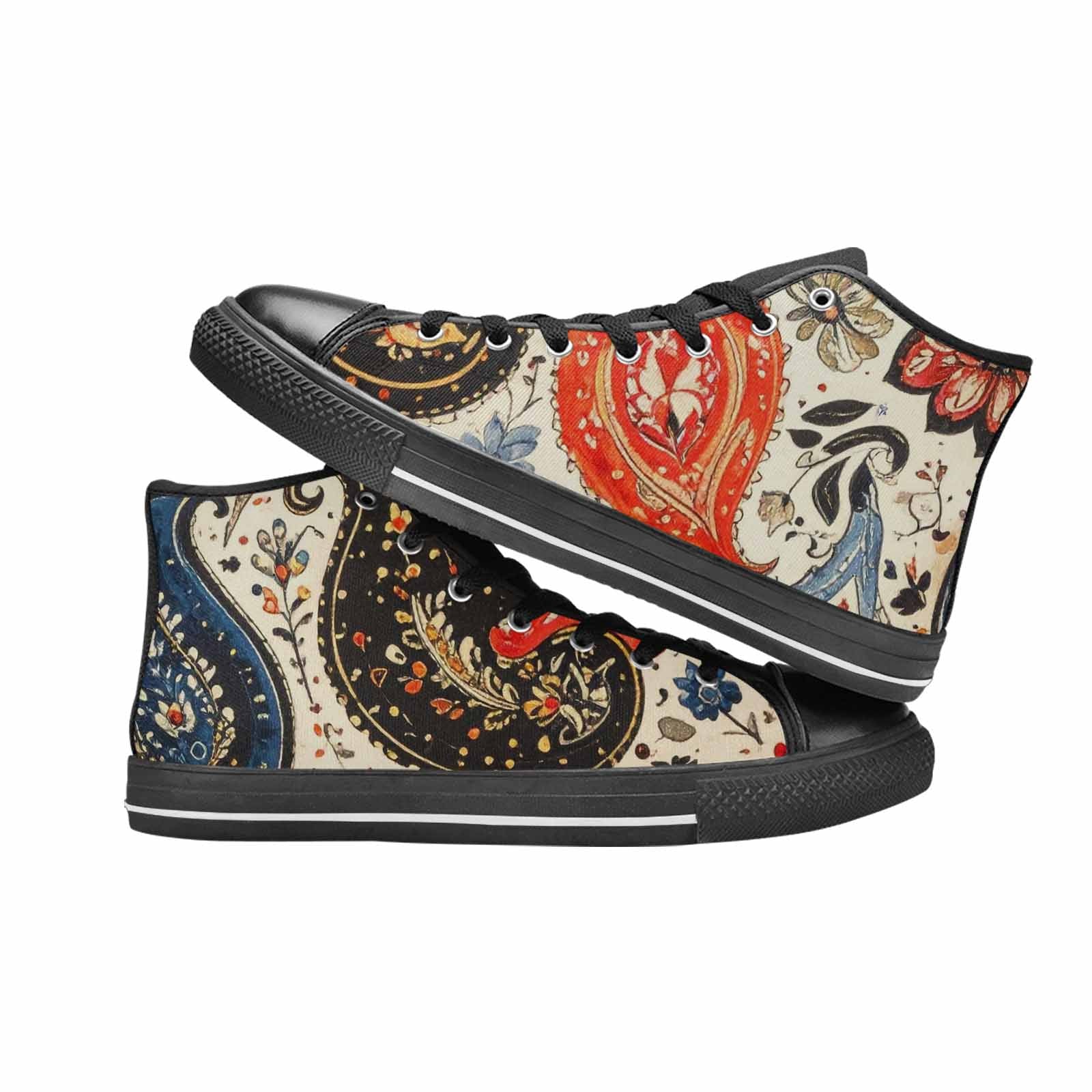 MEN'S Paisley Bandana High Top Canvas Grunge Sneakers