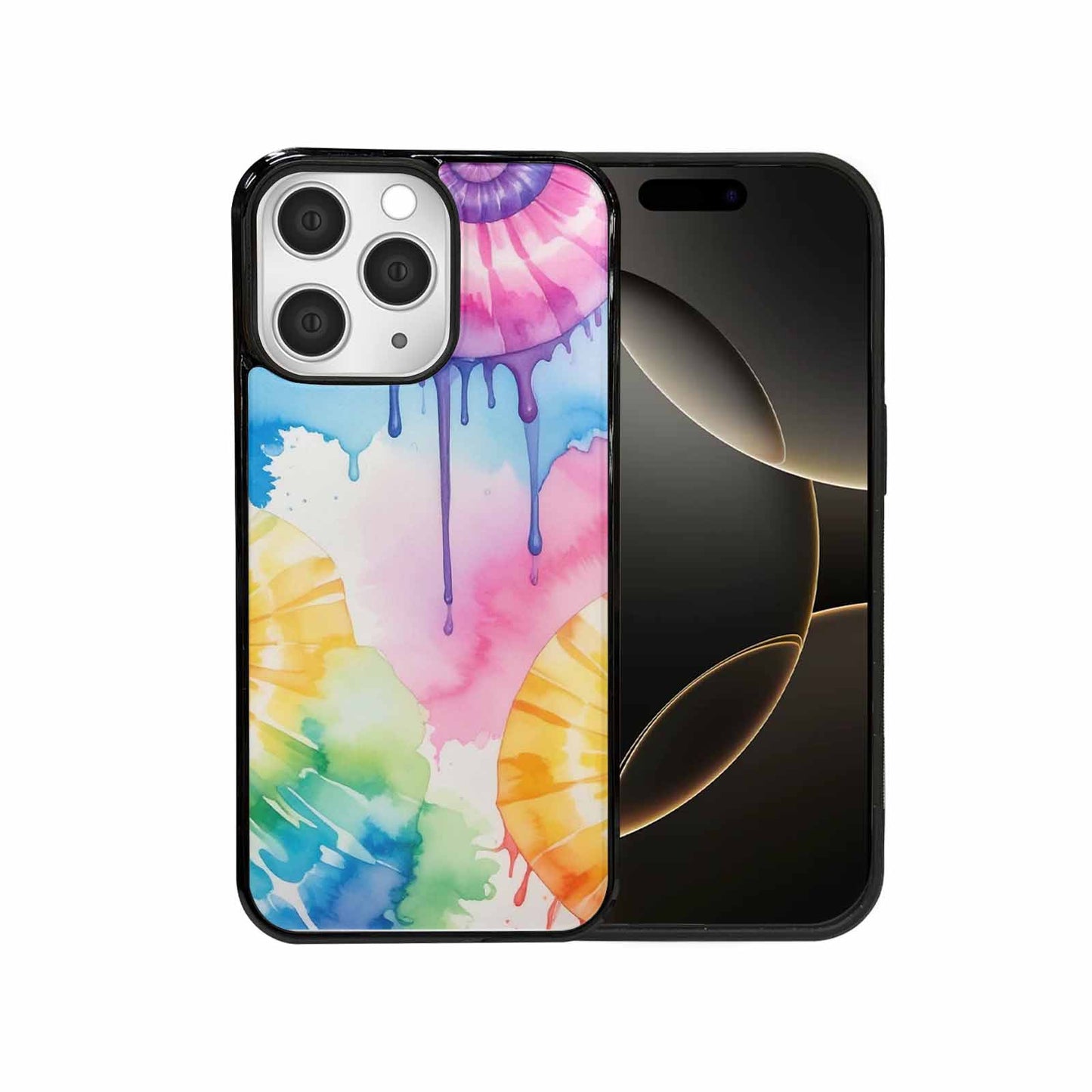 iPhone 15 Pro Max Case — Dripping Tie Dye Spiral, Customized Protective Case