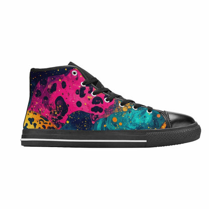 MEN'S Leopard Print Galaxy High Top Canvas Surreal Custom Shoes