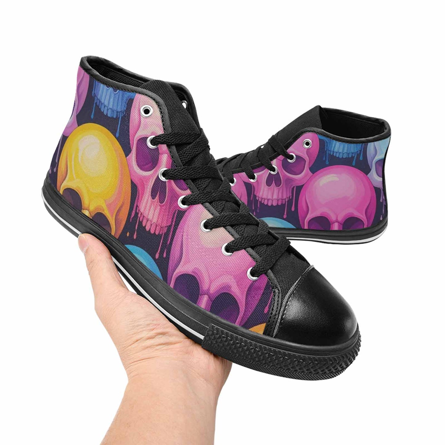 WOMEN'S Dripping Candy Skulls High Top Canvas Y2K Shoes