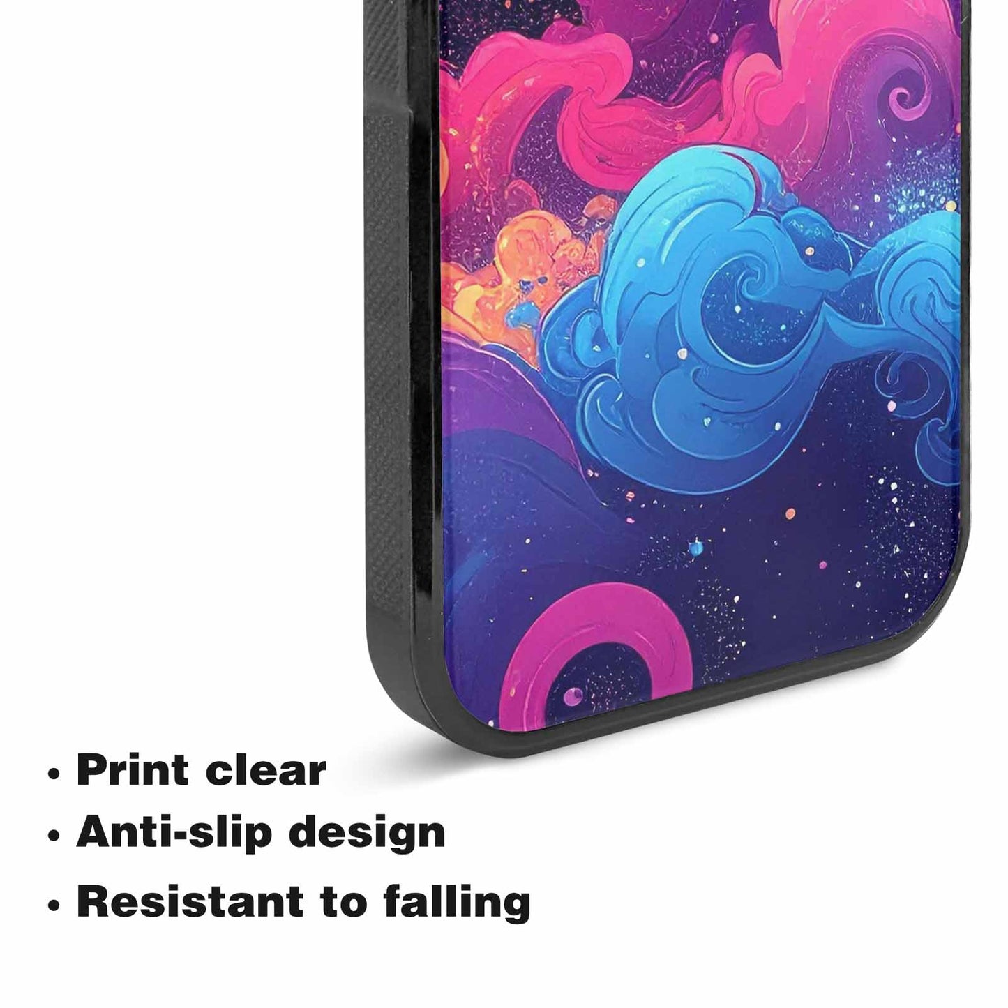 iPhone 15 Plus Case — Rose Galaxy Art Seamless Pattern Vibrant, Custom Designed Case Cover