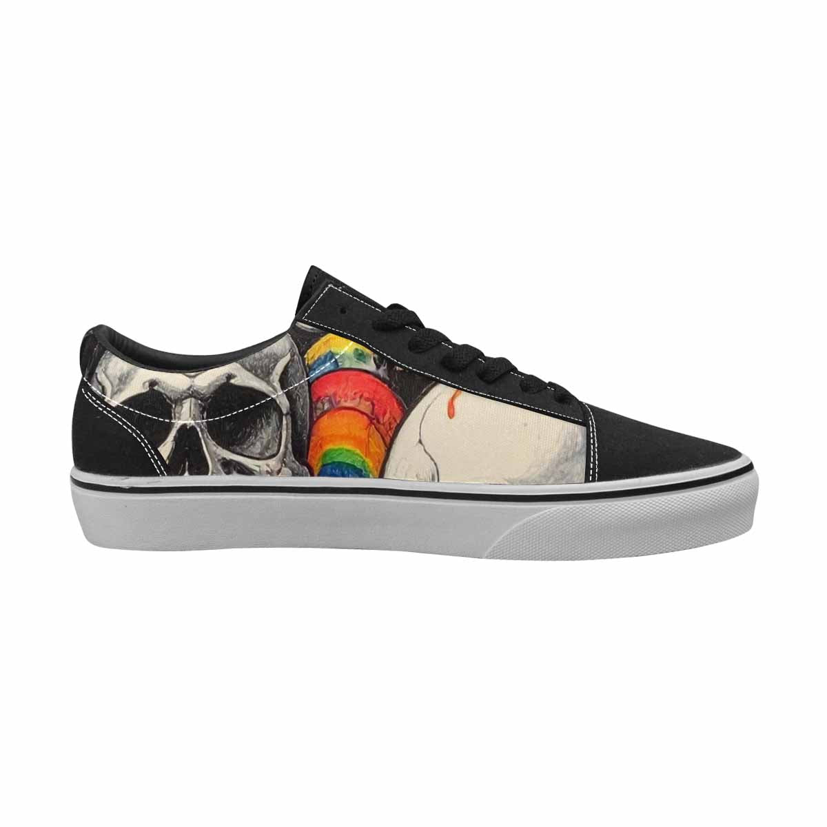 WOMEN'S Rainbow From Skull S Lace-Up Canvas Dark Academia Sneakers