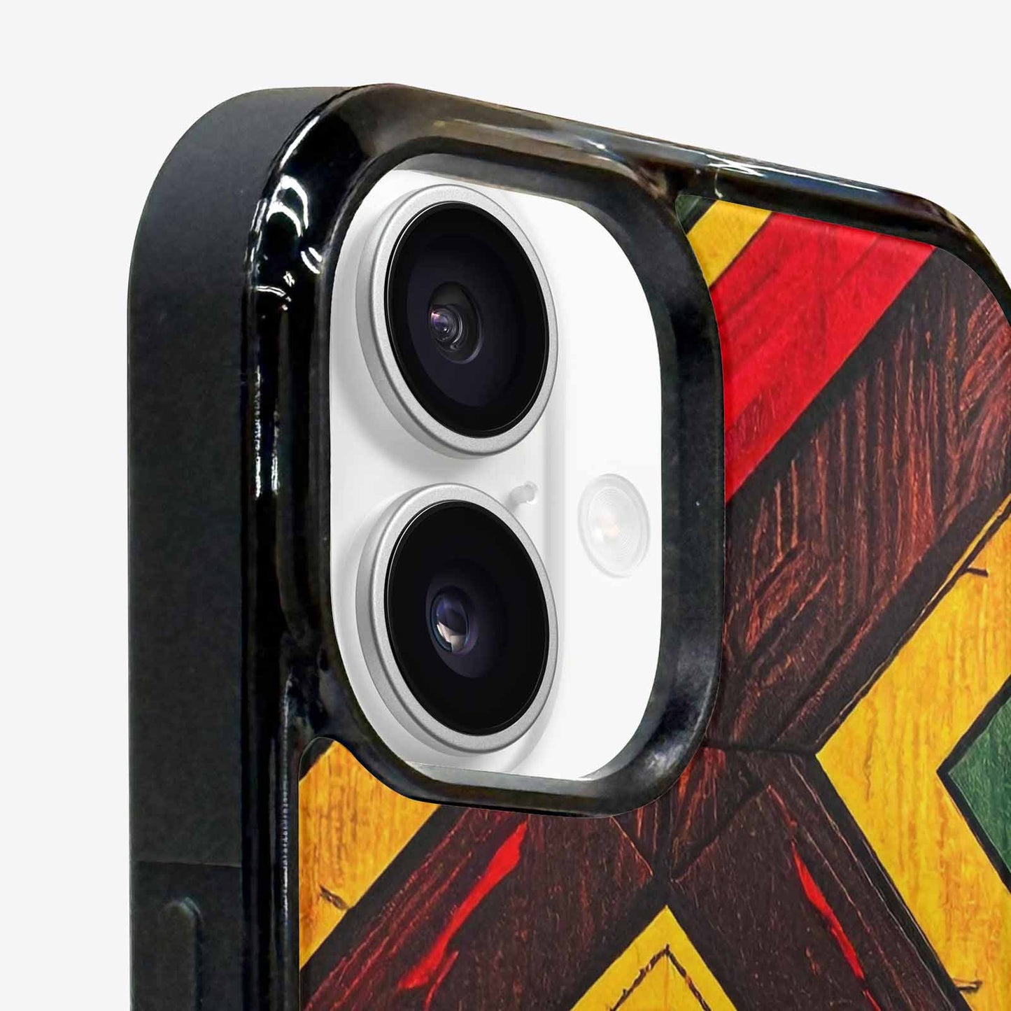 iPhone 16 Case — African Kente Cloth Inspired Pattern Geometric, Custom Printed Phone Case