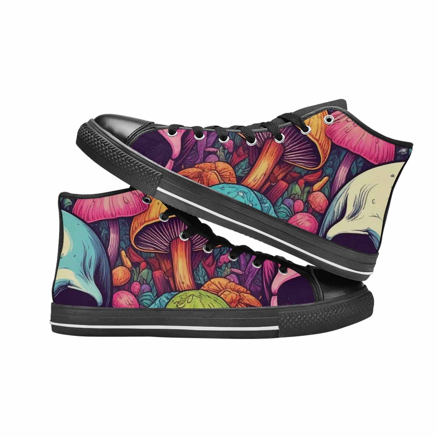 WOMEN'S Mushroom Skull High Top Canvas Vivid Custom Shoes