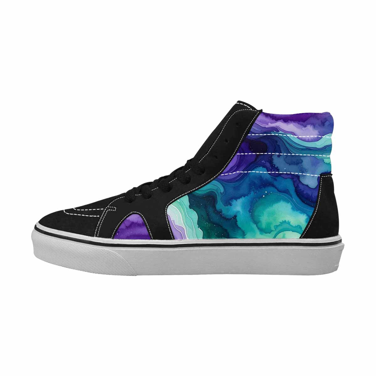 WOMEN'S Galaxy Aurora Nebula High Top Canvas Grunge Custom Shoes