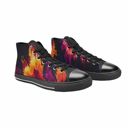 WOMEN'S Tie Dye Dark High Top Canvas Aesthetic Shoes