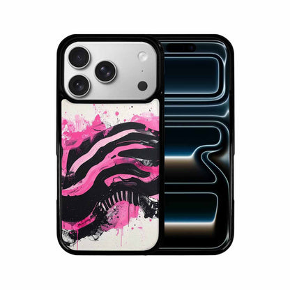 iPhone 17 Pro Case — Black Pink Ink Zebra Stripe Animal, Custom Print Case Cover