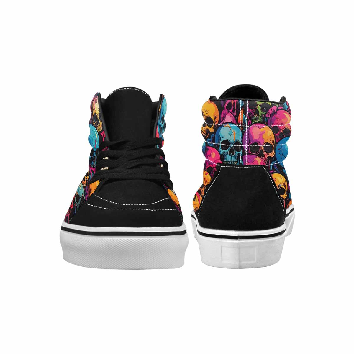 MEN'S 1000s Skulls Digital Camo High Top Canvas Wallpaper Art Custom Sneakers