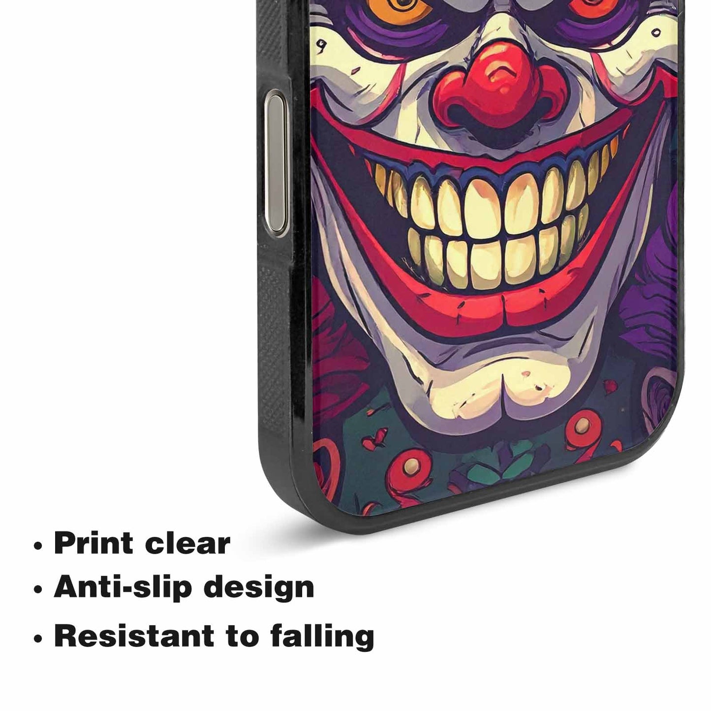 iPhone 16 Pro Case — Evil Circus Heads Faces Overlapping Patterns, Custom Phone Case