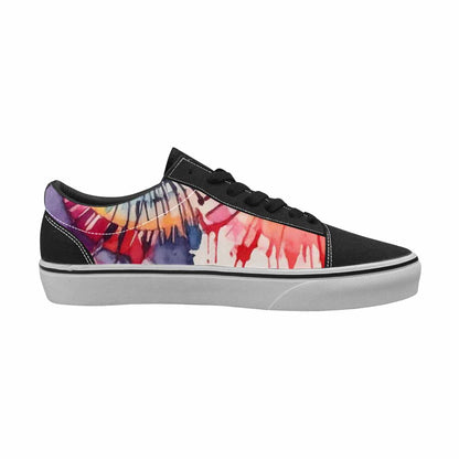 MEN'S Tie Dye Black & Red Ink Canvas Graphic Print Kaleidoscope Custom Kicks