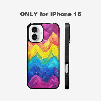 iPhone 16 Case — Pansexual Flag Color Theme Small Rainbow, Customized Protective Case