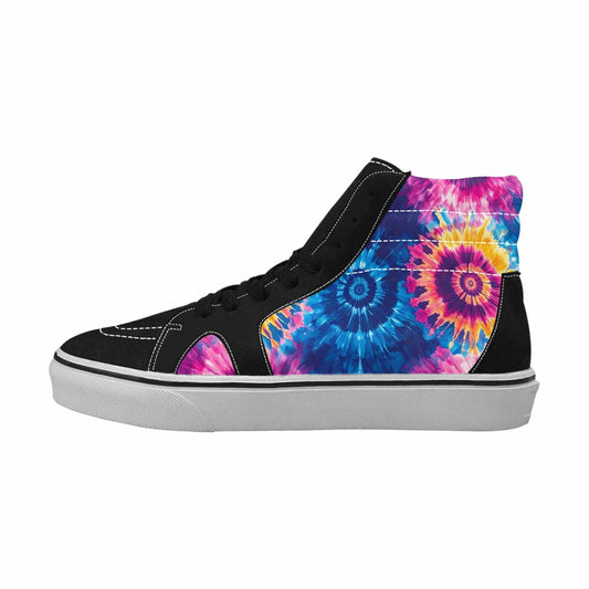MEN'S Tie Dye Swirl High Top Canvas Vibrant Chaos Sneakers