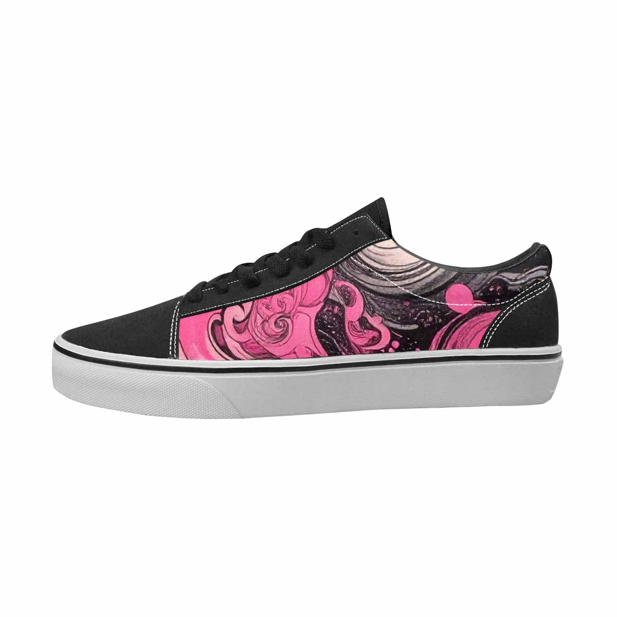 MEN'S Van Gogh Black & Pink Ink Canvas Statement Kaleidoscope Shoes