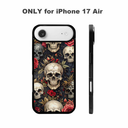 iPhone 17 Air Case — Skulls Roses And Skulls Small Gothic, Customized Protective Case