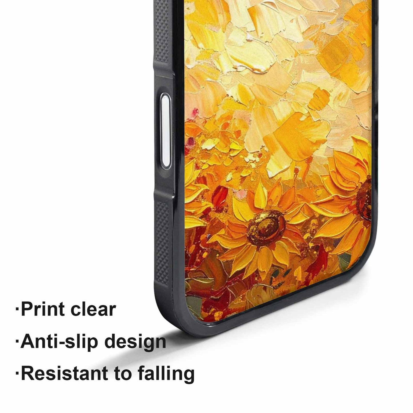 iPhone 17 Pro Max Case — Impressionist Sunflower Brushstroke Pattern Floral, Custom Art Phone Cover