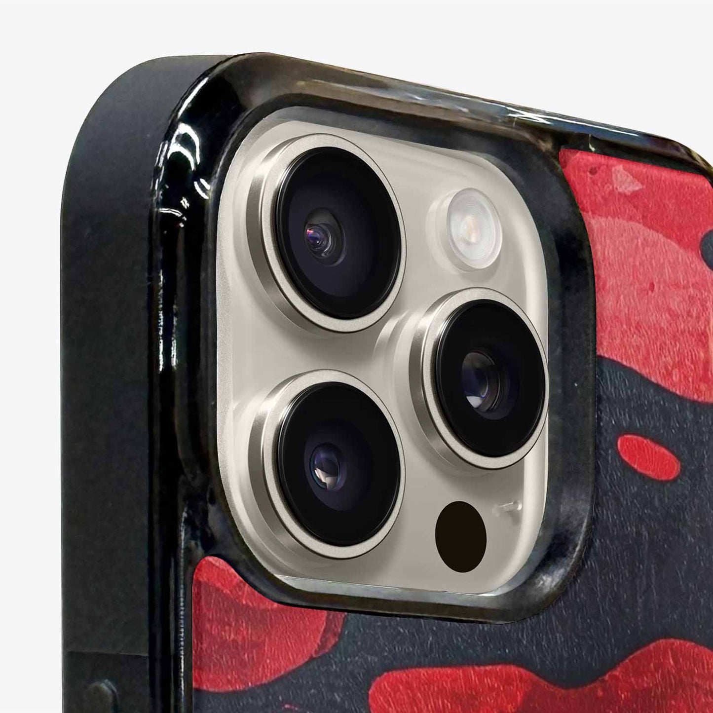 iPhone 16 Pro Max Case — Tactical Camo Red Black, Custom Art Phone Cover
