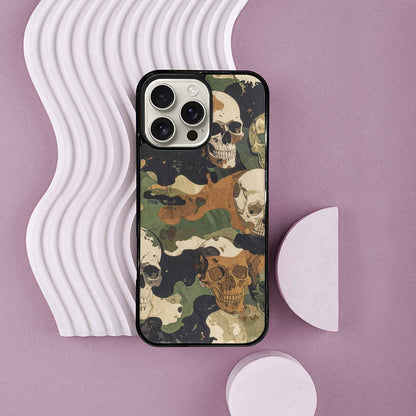 iPhone 16 Pro Max Case — Military Camo Texture Combined With Distressed, Custom Designed Case Cover