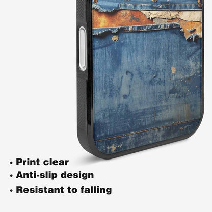 iPhone 16 Plus Case — Denim Distressed Textures Print Edge To, Custom Print Case Cover