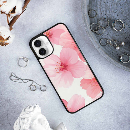 iPhone 16 Plus Case — Japanese Cherry Blossom Pattern Sakura Flowers, Custom Print Case Cover