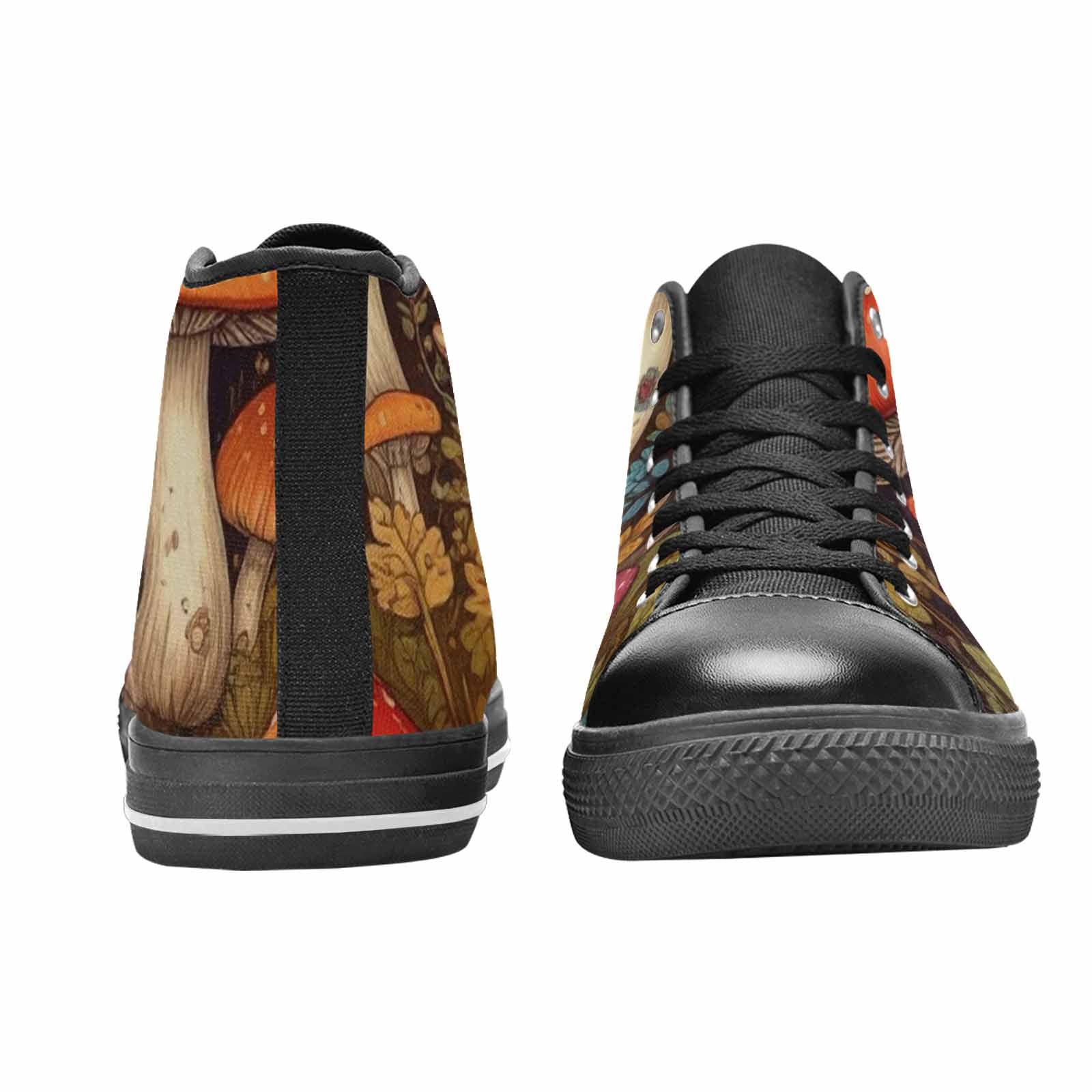 WOMEN'S Mushroom High Top Canvas Neon Fantasy Custom Sneakers
