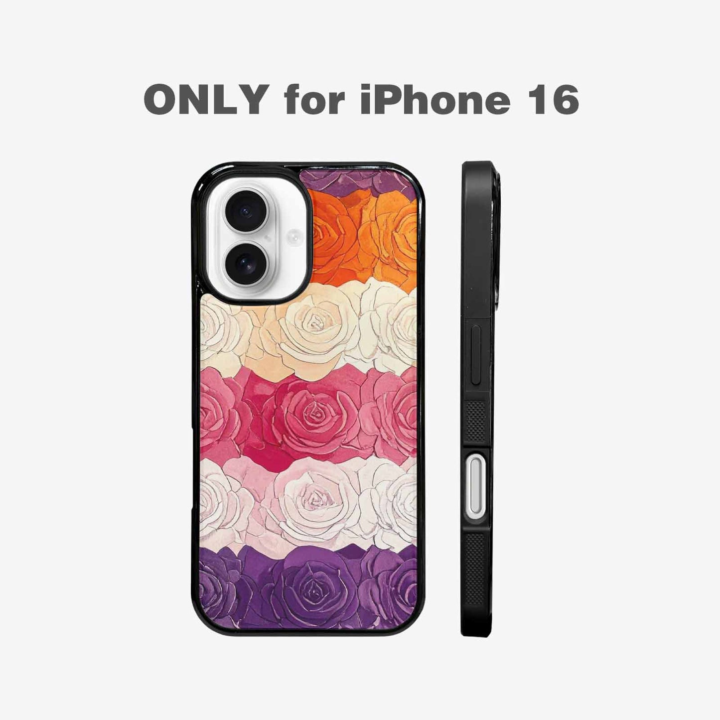 iPhone 16 Case — Lesbian Flag Color Theme Small Rainbow, Custom Designed Case Cover