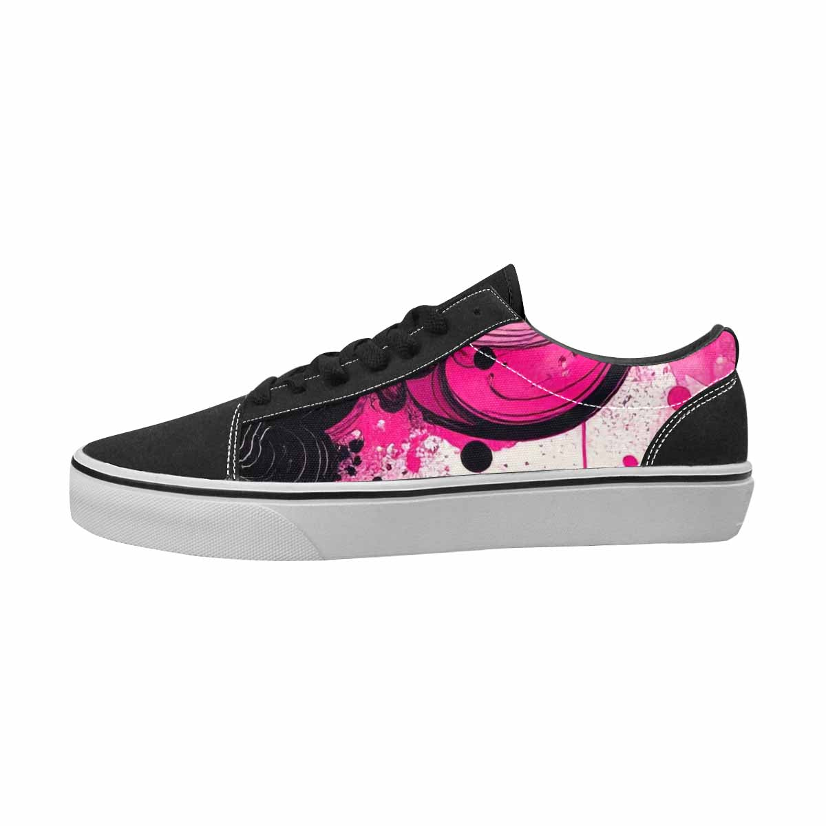 MEN'S Van Gogh Black & Pink Ink Canvas Boutique Kaleidoscope All Over Print Shoes