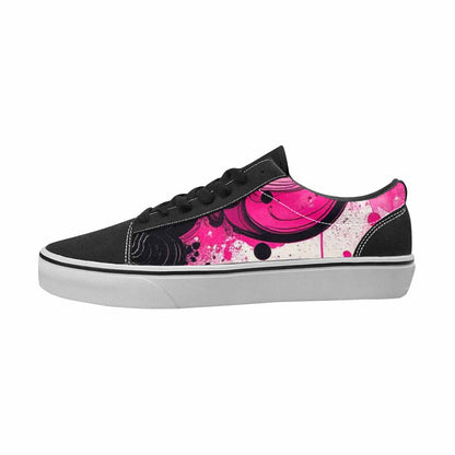 MEN'S Van Gogh Black & Pink Ink Canvas Boutique Kaleidoscope All Over Print Shoes