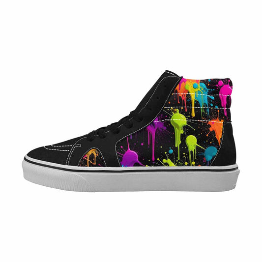 MEN'S Paint Splatter High Top Canvas Wallpaper Art Custom Sneakers