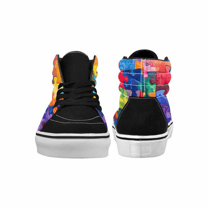 MEN'S Autism Puzzle Pieces High Top Canvas Melting Art Custom Sneakers