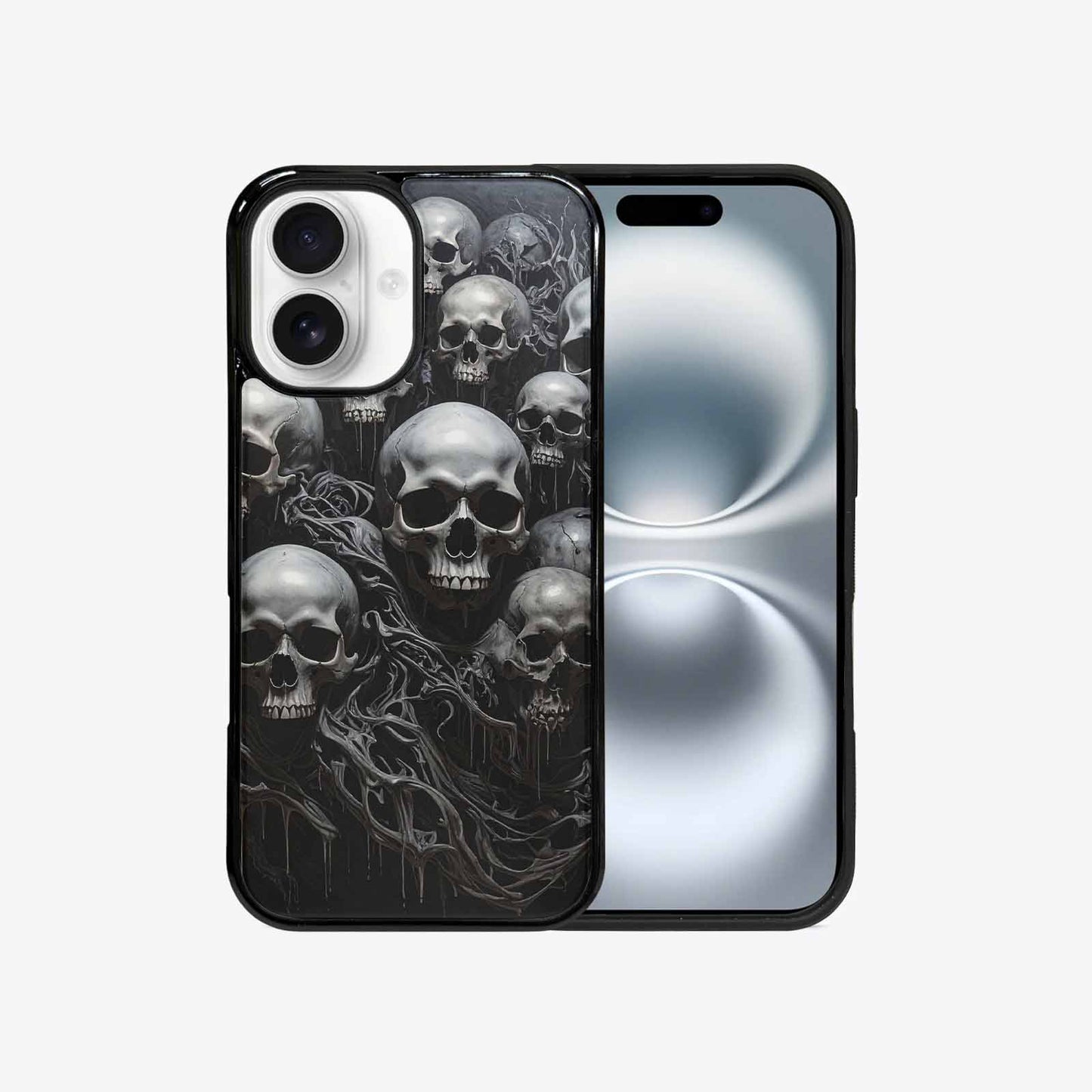 iPhone 16 Case — Grey Dark Black And Grey Tones, Personalized Phone Case