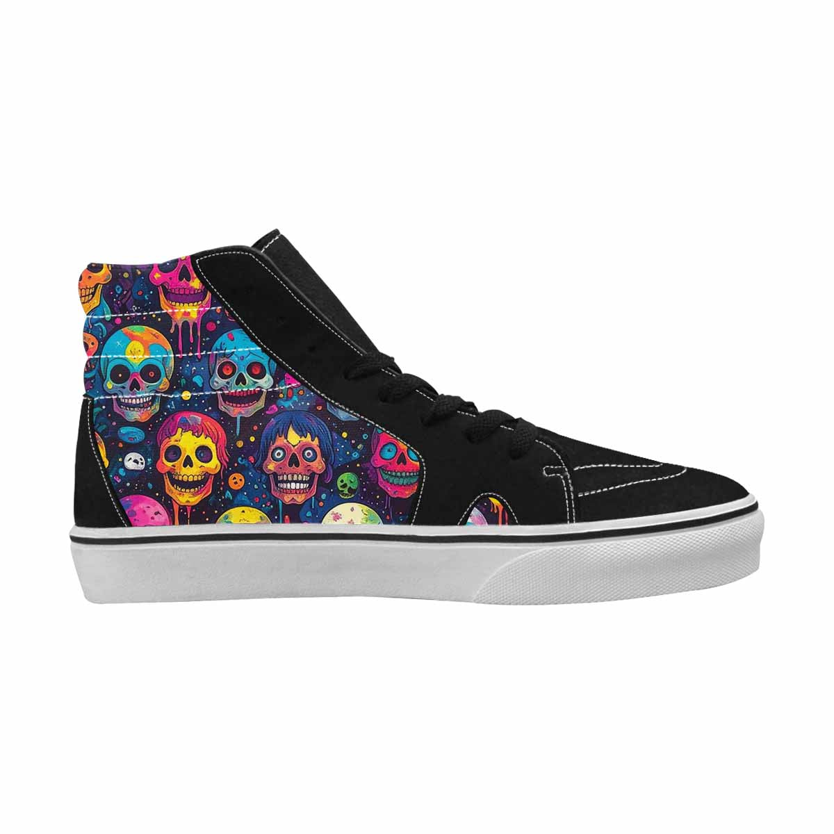 WOMEN'S Skeleton People Face High Top Canvas Aesthetic Custom Sneakers